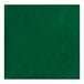 A hunter green paper napkin with a square design.