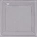 A clear square plastic plate.