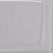 A clear square WNA Comet plastic salad plate with a square edge.