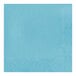 A close-up of a Creative Converting Pastel Blue 2-Ply Luncheon Napkin with a diamond pattern and white border.