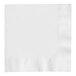 A white rectangular luncheon napkin with a corner folded over.