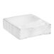 A stack of white Creative Converting 1/4 fold luncheon napkins.