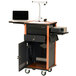 Oklahoma Sound WZDCH Cherry Colored Wizard Lectern with Swing-Up Shelf and Lockable Cabinet