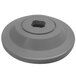 A grey plastic hexagon nut.