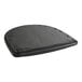 A Lancaster Table & Seating black vinyl padded seat cushion with stitching.