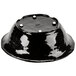 A black melamine bowl with white dots.