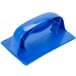 A blue plastic Scrubble grill screen holder with a handle.