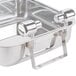 A stainless steel rectangular base with handles for a Vollrath Intrigue chafer.