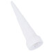 A white plastic tip for a stainless steel sink side splash kit.