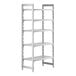 A white plastic Cambro Camshelving® Premium shelving unit with 5 vented shelves.