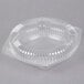 A Polar Pak clear plastic pie container with a low dome lid.