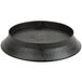 A black round polypropylene deli server with a circular rim.