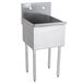 An Advance Tabco stainless steel commercial sink with legs.