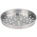 An American Metalcraft heavy weight aluminum pizza pan with holes.