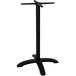 A black BFM Seating Bali bar height table base with a cross base.