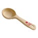 A Carlisle Measure Misers portion spoon with beige and red handles.