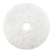 A round, white, light-duty burnishing floor pad with a central hole.