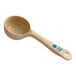 A beige Carlisle Measure Misers portion spoon with a blue handle.