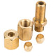 A Cooking Performance Group front main burner pipe assembly with three brass threaded nuts.