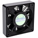 An Avantco black industrial fan with a white label.