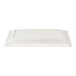 An American Metalcraft Antique White rectangular melamine platter with a white border.