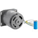 An Avantco 177PMX40MTR motor, a small grey metal device with wires.
