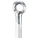 A silver Avantco pull rod with a hole in it.
