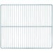 A close-up of a metal grid with a white background.