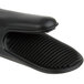 A black silicone oven mitt with a silicone rubber insert.