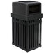 Commercial Zone 72710099 ArchTec Parkview 25 Gallon Black Trash / Recycling Receptacle with Ashtray Lid and Decals