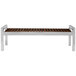 Commercial Zone 725453 Skyline Series 5' Espresso Wood and Stainless Steel Indoor / Outdoor Bench