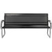 Commercial Zone 725101 Skyline Series 6' Black and Stainless Steel Indoor / Outdoor Bench