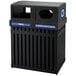 Commercial Zone 72720199 ArchTec Parkview 50 Gallon Black Double Trash / Recycling Receptacle with Decals