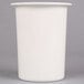 A white solid melamine flatware cylinder.