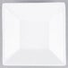 A white square Libbey porcelain saucer with a well ring.