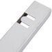 A white plastic door handle for an Avantco food dehydrator with a metal latch.