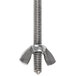 A close up of a metal screw with a hook on the end.