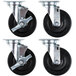 A set of 4 black Vulcan and Wolf replacement caster wheels.