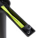A black FLAT Tech end table base with yellow stabilizing tubes.