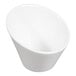 A white porcelain tall slant bowl with a 4 oz. capacity.