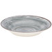 A close-up of a Carlisle smoke melamine bowl with a rim.