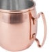 A World Tableware copper Moscow Mule mug with a handle.