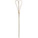 A Tablecraft bamboo food pick with a looped heart handle.