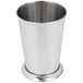 An American Metalcraft stainless steel mint julep cup on a counter.