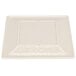 A white square melamine plate with a square center.
