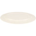 A white platter with a round edge.