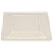 A white square Carlisle melamine salad plate with a square center.