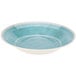 A blue melamine bowl with a white rim.