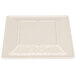 A white square melamine salad plate with a square center.