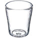 A Carlisle clear Tritan plastic double rocks glass with a small rim.